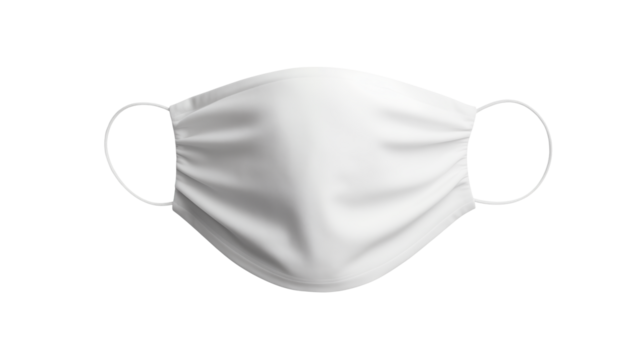 White medical face mask protection against virus bacteria covid and pollution transparent backgroundon transparent background - Powered by Adobe