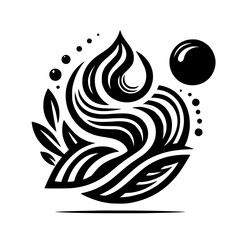 Abstract Floral Harmony: Black and White Organic Design