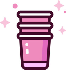 plastic cup Illustration on a white background.