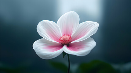 Fototapeta premium Delicate Pink and White Cosmos Flower Bloom Closeup