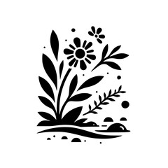 Monochrome Floral Composition: Simple Beauty of Nature