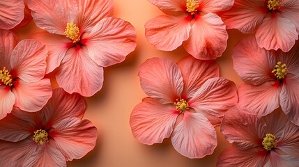 Pink Flowers on Brown Background