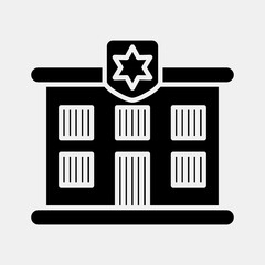 Icon prison. Building elements. Icons in glyph style. Good for prints, web, posters, logo, site plan, map, infographics, etc.