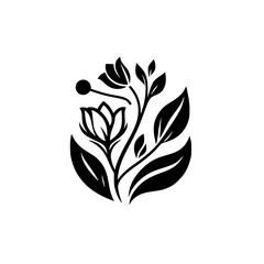 Elegant Monochrome Floral Illustration