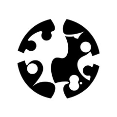 Monochrome Yin Yang Puzzle: Abstract Circular Design