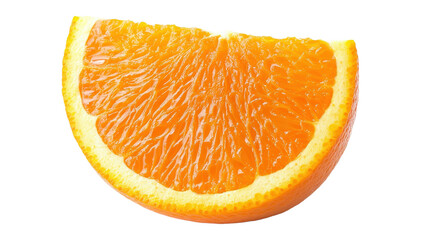 Fresh sliced orange on a white background with juicy fruit and healthy vibrant colors