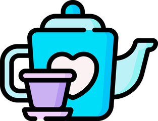 tea set Illustration on a white background.