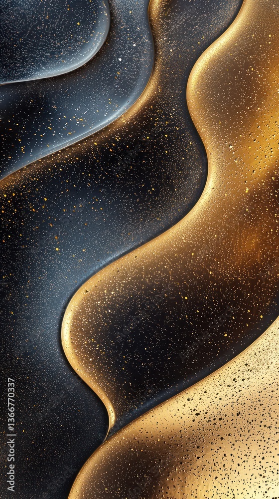 Wall mural luxurious metallic patterns with smooth gradients and dynamic textures.