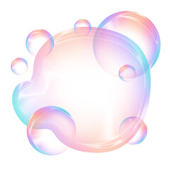 Liquid Bubble Soap Transparent with Realistic Water and Air Effects