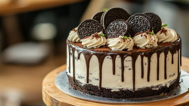 oreo chocolate cake on a plate