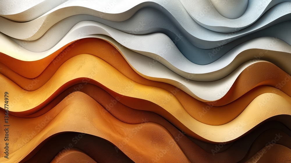 Poster minimalist gradient waves in warm earth tones, perfect for calming copy spaces