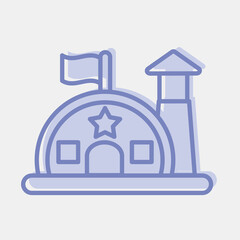 Icon military base. Building elements. Icons in two tone style. Good for prints, web, posters, logo, site plan, map, infographics, etc.