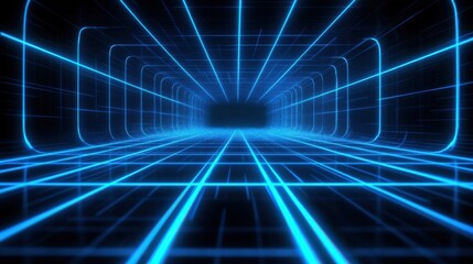 Obraz premium Abstract Futuristic Digital Tunnel