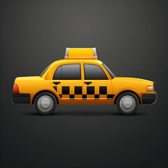 Bright Yellow Taxi Icon Depicting Classic Urban Transportation for Modern Digital Use