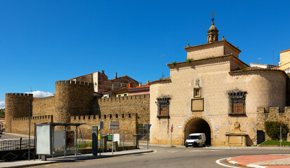 Puerta de Trujillo, one of six gates of Plasencia, Caceres Province, Extremadura, Spain.