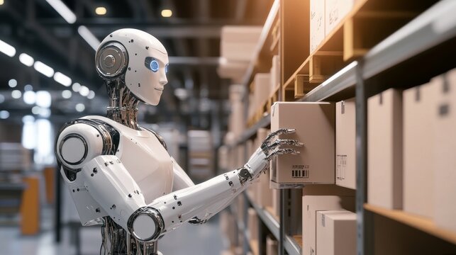 A robotic arm in a cutting edge packaging production plant, assembling automated packaging lines with AI precision for consumer products, Packaging-tech style