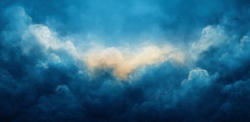 Abstract watercolor background in dark blue and teal with hand-painted texture