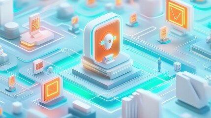 Abstract Futuristic Digital System