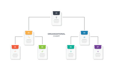 Corporate organizational chart. Business hierarchy infographic elements. Vector illustration