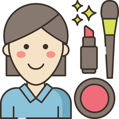 makeup artist Illustration on a white background.