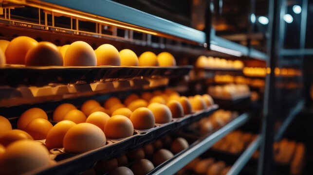 Egg production facility farm food processing industrial environment close-up agriculture insights