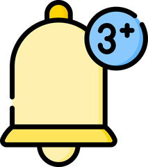 notification bell Illustration on a white background.