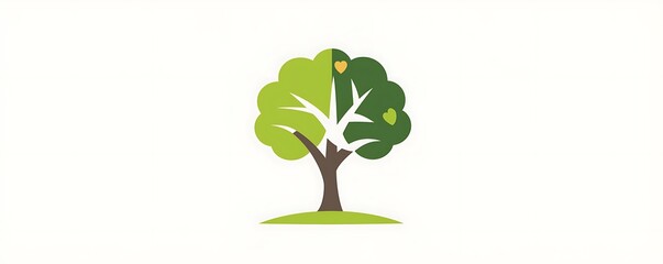 A tree icon, simplified for eco-awareness, on a white background