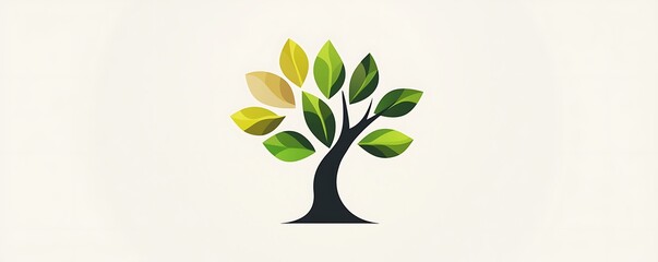 A tree icon, simplified for eco-awareness, on a white background