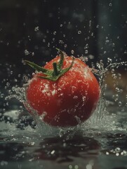 Splashing Tomato for Dark Background.