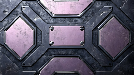 Grungy Metallic Texture with Geometric Patterns and Industrial Feel Dark Metal with Pink Accents and Textured Surface Perfect for Industrial Backgrounds