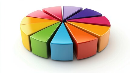 Obraz premium A detailed pie chart with various colored segments arranged in a circular formation displaying data or information in a visually appealing and organized manner