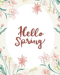 Obraz premium Spring greatly card with floral background