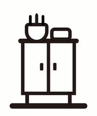 ILLUSTRATION OF BLACK STORAGE ICONS IS SUITABLE FOR MINIMALIST AND SPACE EFFICIENT HOME INTERIORS