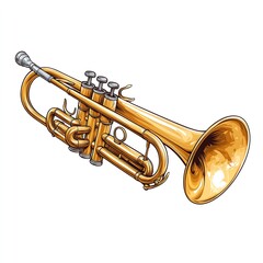 Obraz premium Jazz Trumpet Performance: Discover the Brass Instrument at Music Festivals and Concert Bands