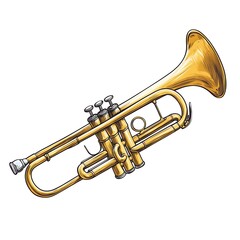 Obraz premium Elegant Brass Trumpet: Musician Showcase in Jazz and Classical Performance