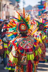 Fototapeta premium Colorful Cultural Revelry: Traditional Festival in YK