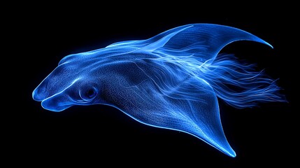 Blue dragon smoke fantasy art