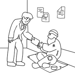 Creative Coloring Book : Kid Helping Each Other