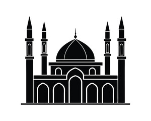 Silhouette of a mosque, vector mosque Design