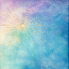 Obraz premium watercolor abstract starburst pattern