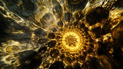 Naklejka premium Aquatic environment abstract light effects in underwater photography