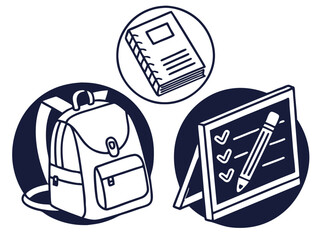 Business education icons for learning and knowledge
