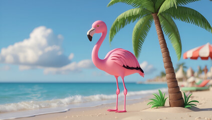 Summer illustration of summer travel to the sea