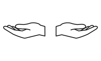 両手を差し出すシンプルな線画アイコン