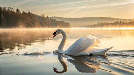Fototapeta premium swan on the lake