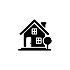 House property real estate icon with transparent background