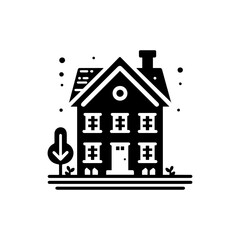 House property real estate icon with transparent background