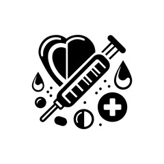 Medical pharmacy medication icon with transparent background