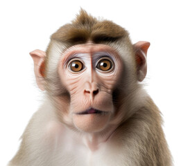 PNG Macaque looking confused wildlife monkey animal.
