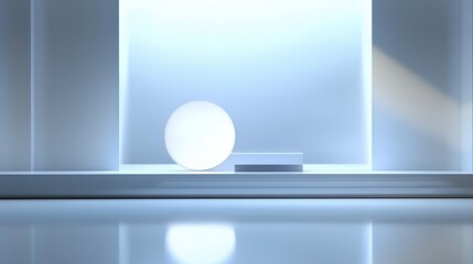 Modern Minimalist Showcase with Soft Lighting